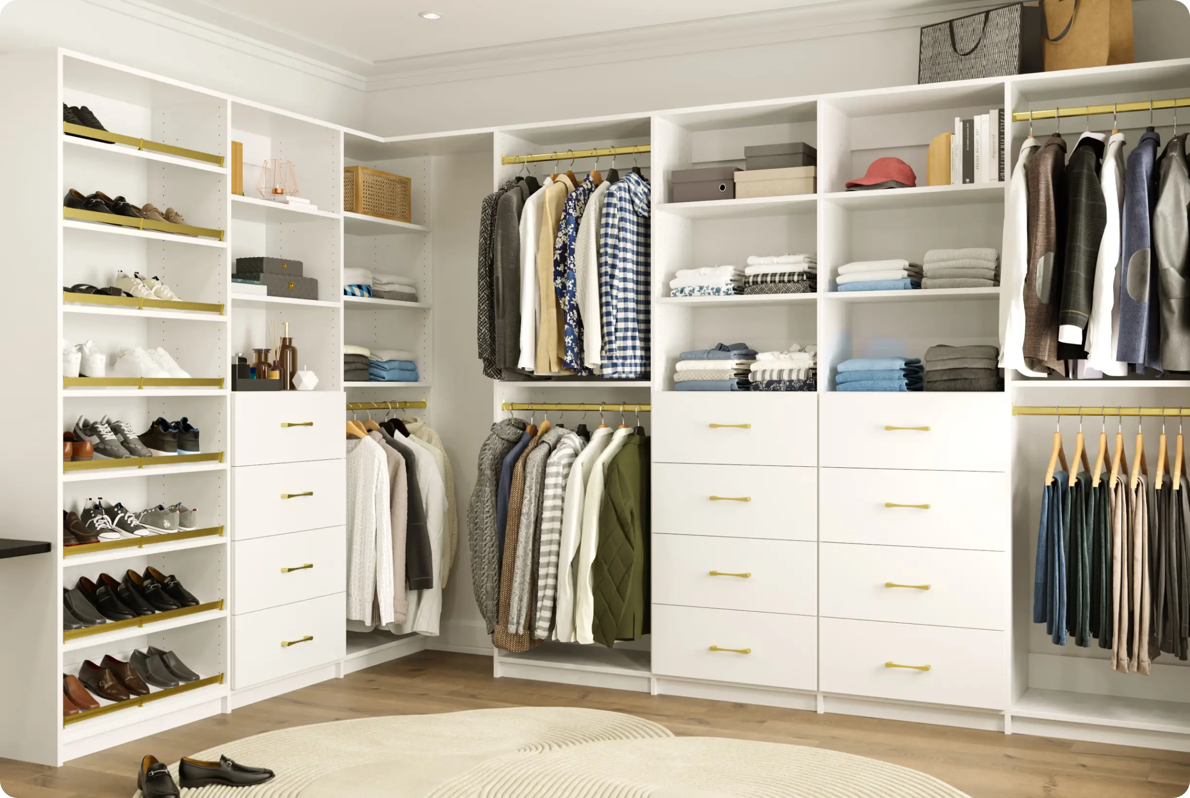 Alto Collection - premium walk-in closet with built-in shelving and organized storage